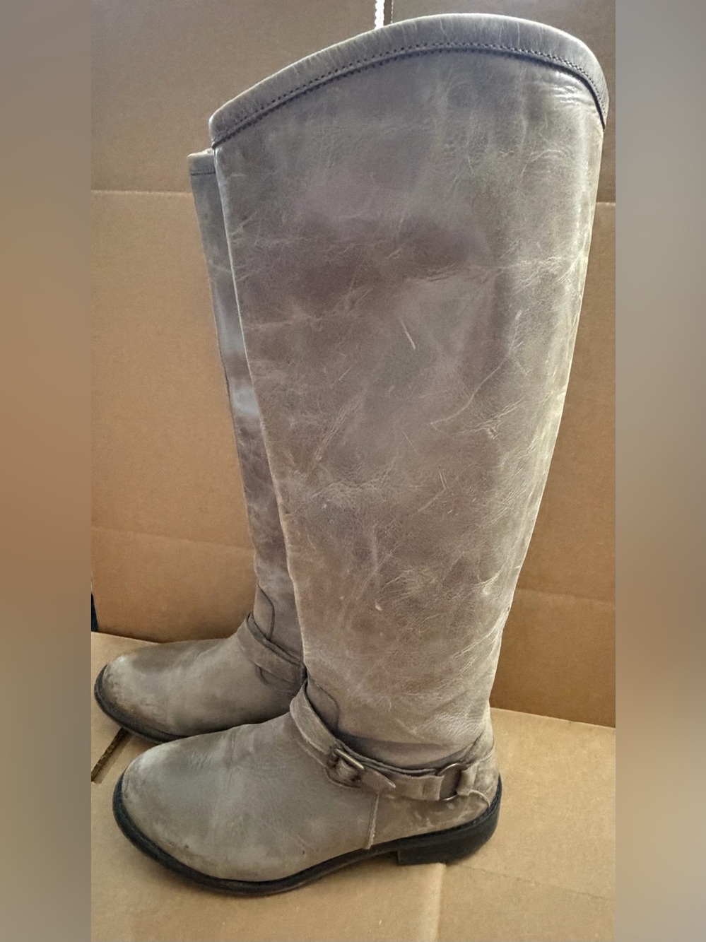Hinge Dakota Knee High Leather Riding Boots, Size 7
